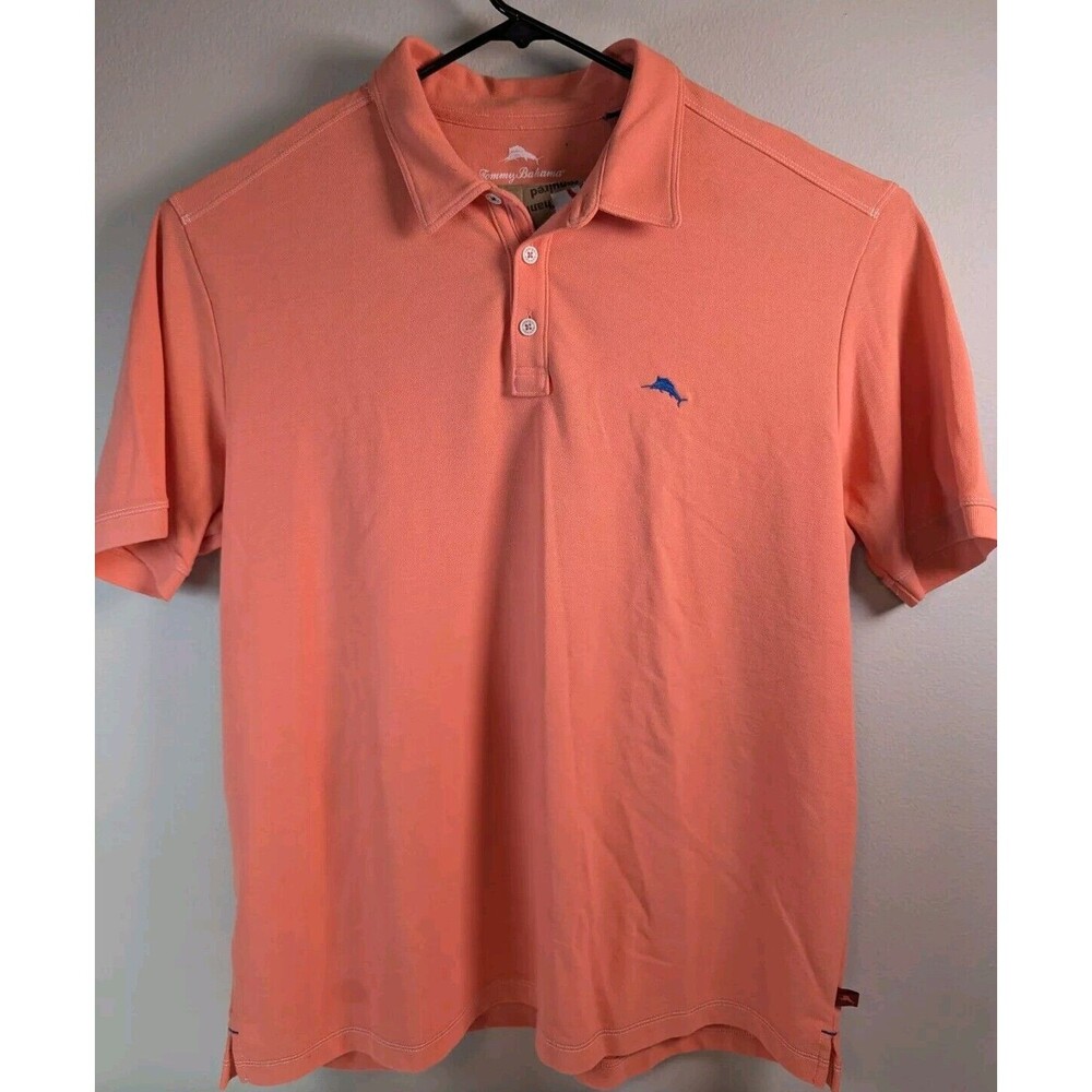 TOMMY BAHAMA Men's Supima Short Sleeve Polo Shirt Large Marlin Golf Size XXL